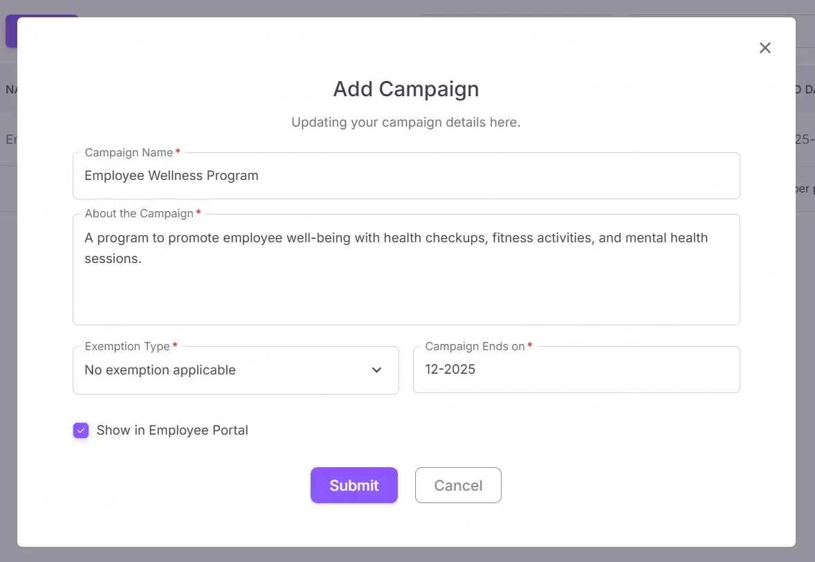 Campaign form