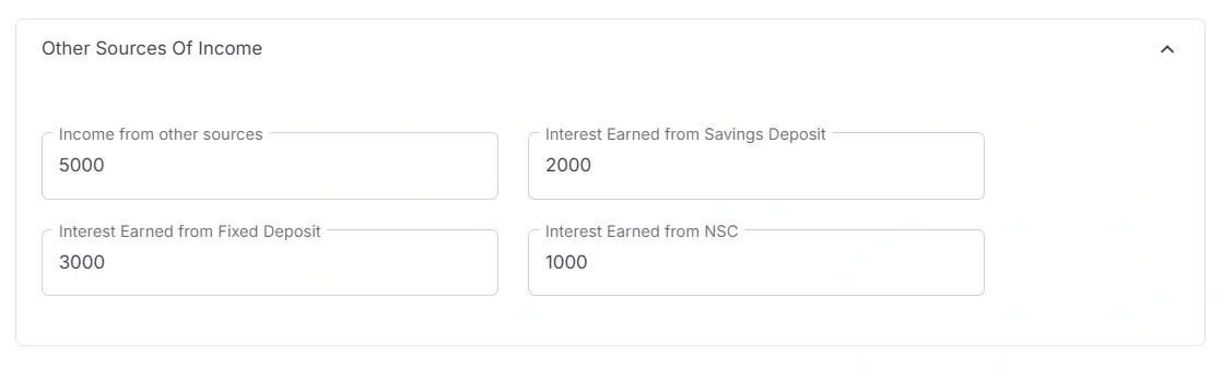 Other source of income fields
