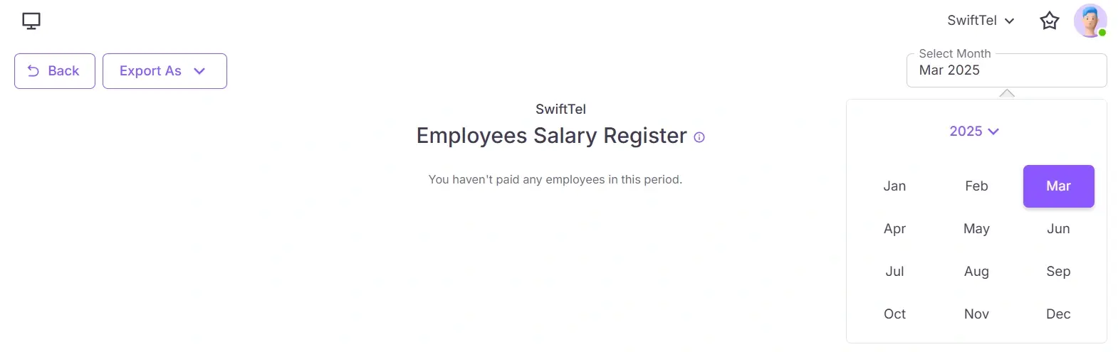 Report filter by month and year